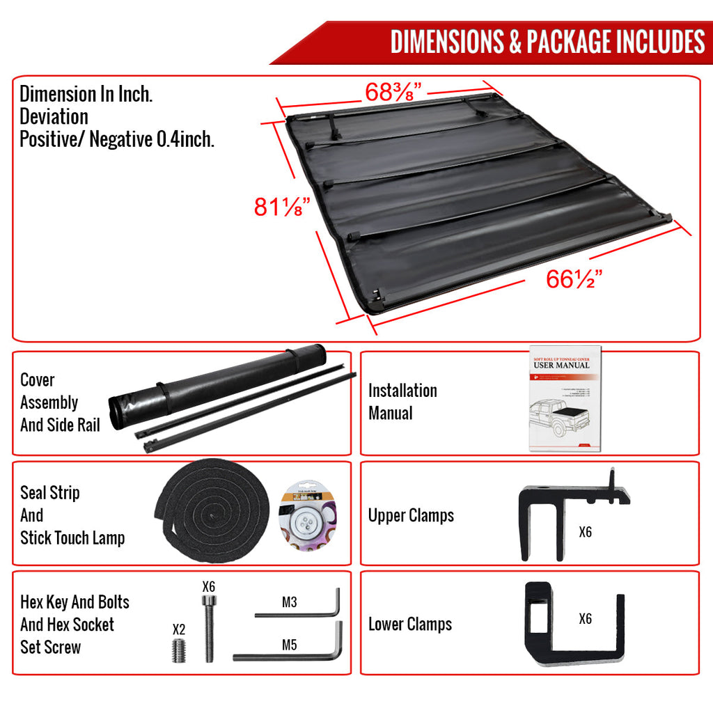 2007-2014 Chevrolet Silverado/GMC Sierra 78" Bed Roll Up Vinyl Tonneau Cover
