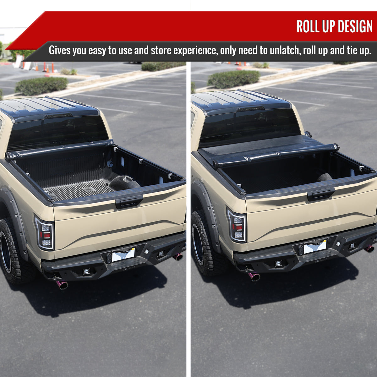 2019-2022 Ford Ranger 5FT Short Bed Soft Roll Up Tonneau Cover