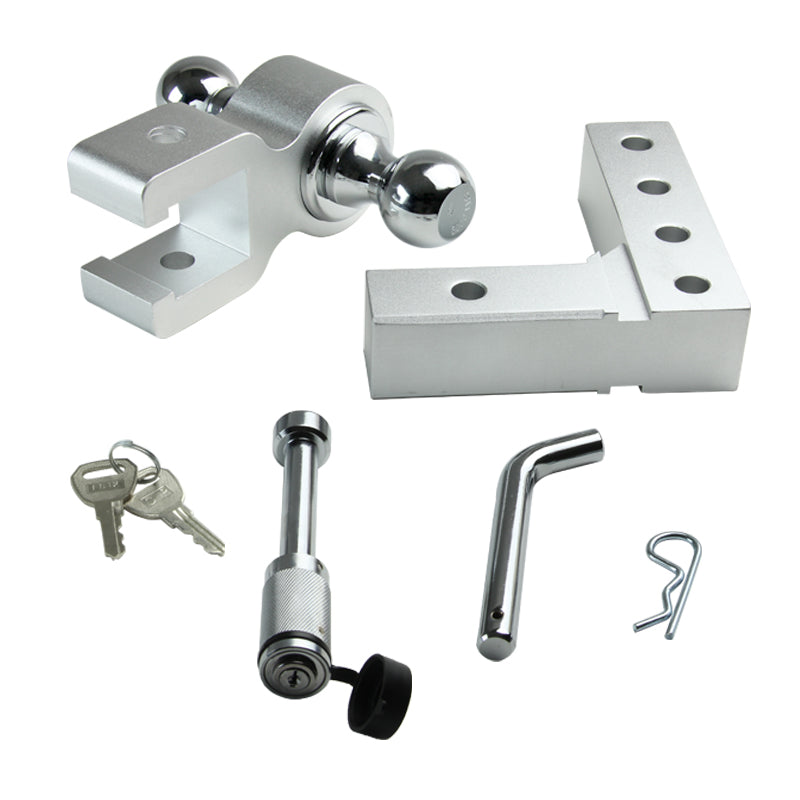 Universal Standard Aluminum 2" Adjustable Receiver Hitch Ball Mount
