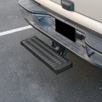 Universal Black Aluminum Hitch Mounted Rear Bumper Step & Protector For 2" Hitch Receiver