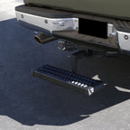 Universal Black Aluminum Hitch Mounted 6" Drop Rear Bumper Step & Protector For 2" Hitch Receiver