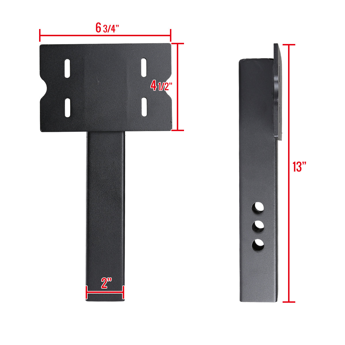 Universal Black Aluminum Hitch Mounted Anti-Slip Step & Protector For 2" Hitch Receiver