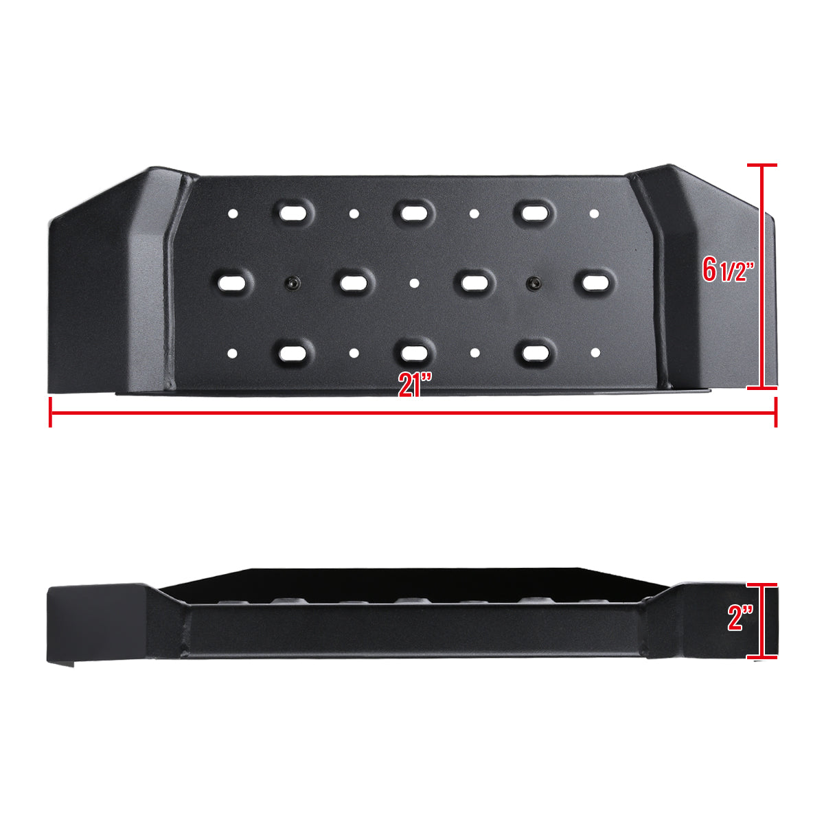 Universal Black Aluminum Hitch Mounted 6" Drop Anti-Slip Step & Protector For 2" Hitch Receiver