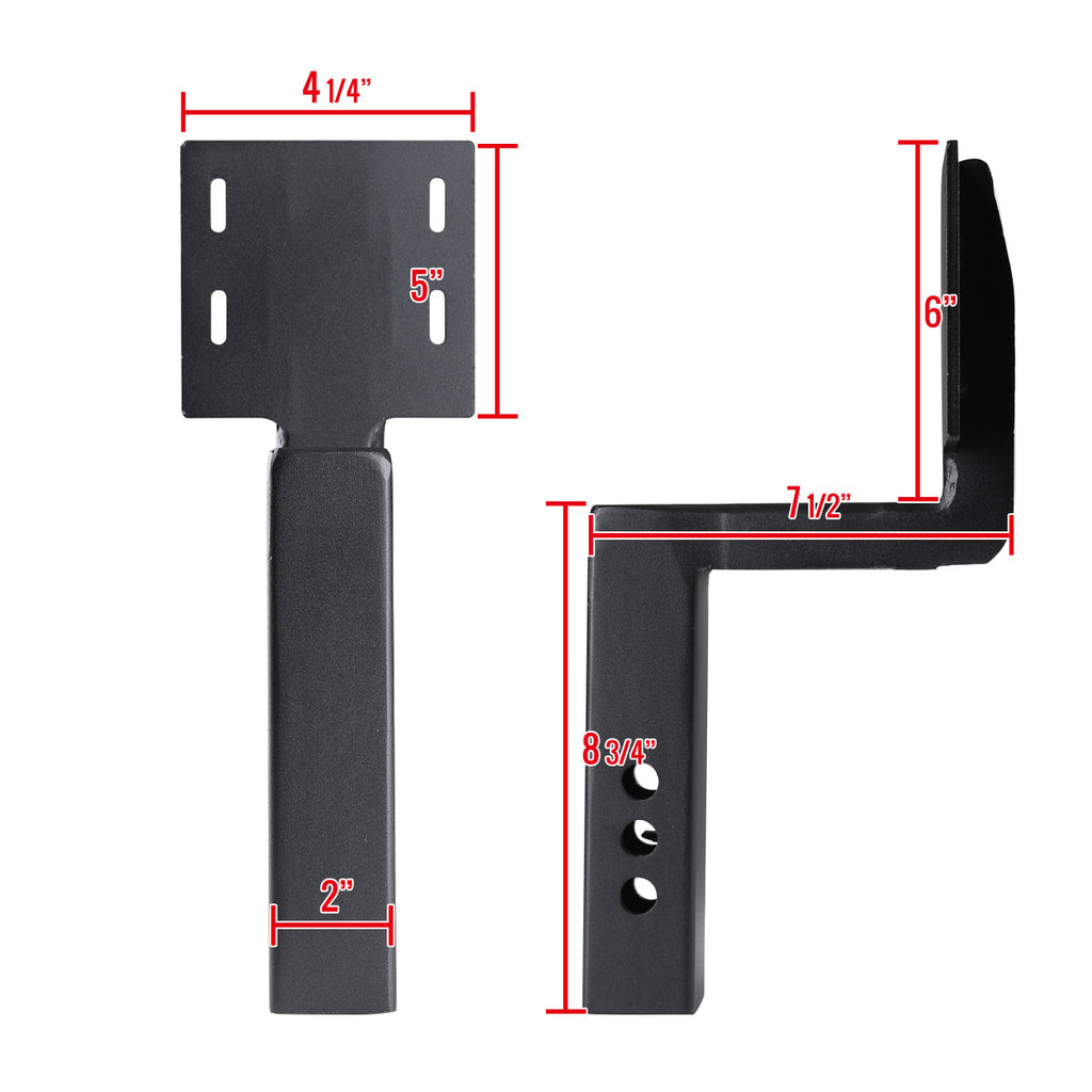 Universal Black Aluminum Hitch Mounted 6" Drop Anti-Slip Step & Protector For 2" Hitch Receiver