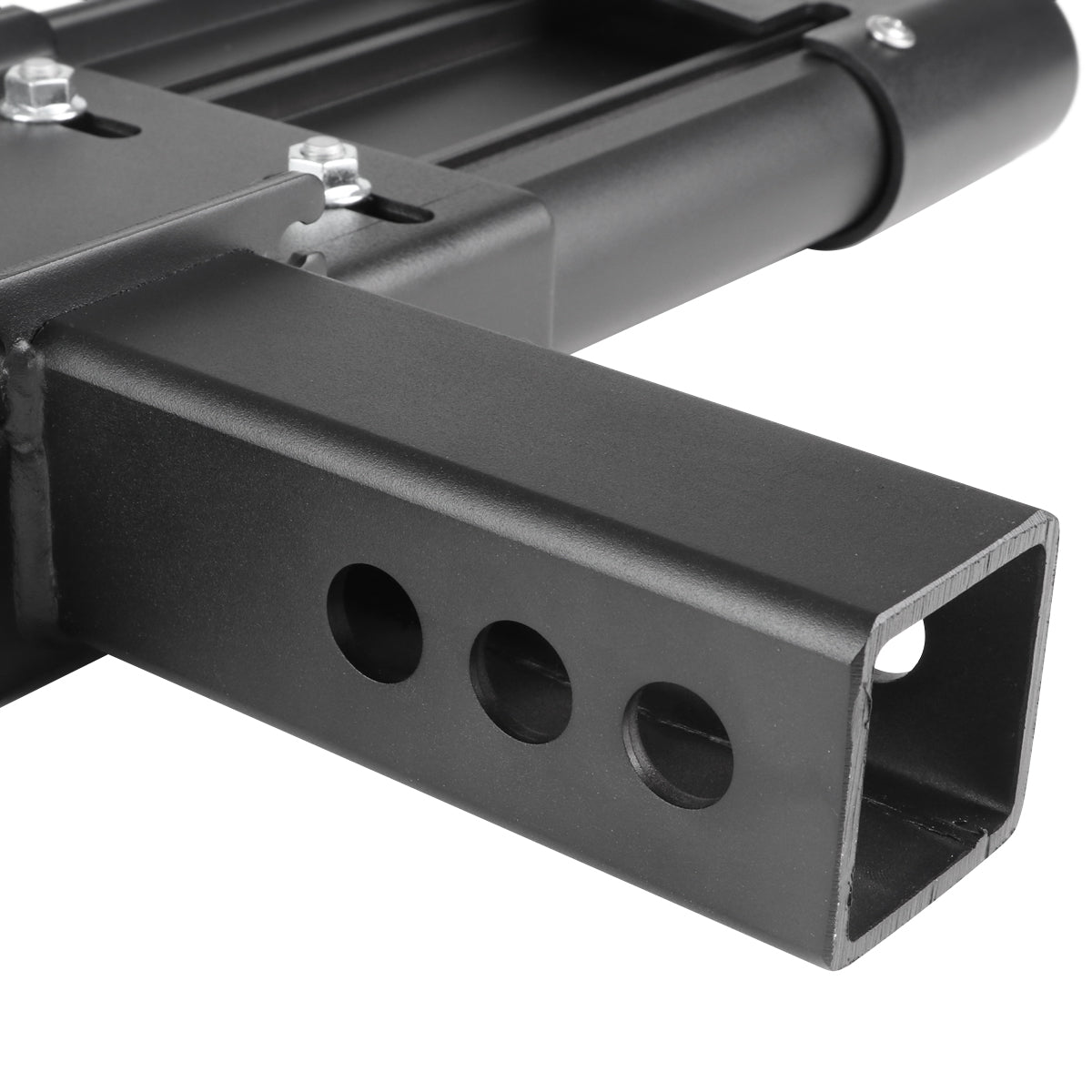 Universal Black Steel Adjustable Rear Step Bar w/ LED Brake Light For 2" Hitch Receiver