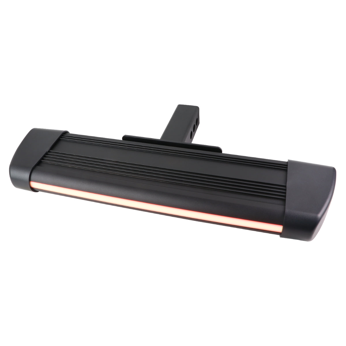Universal Black Steel Adjustable Rear Step Bar w/ LED Brake Light For 2" Hitch Receiver