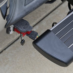 Universal Silver Finished Steel Adjustable Rear Step Bar w/ LED Brake Light For 2" Hitch Receiver