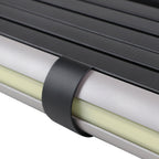 Universal Silver Finished Steel Adjustable Rear Step Bar w/ LED Brake Light For 2" Hitch Receiver