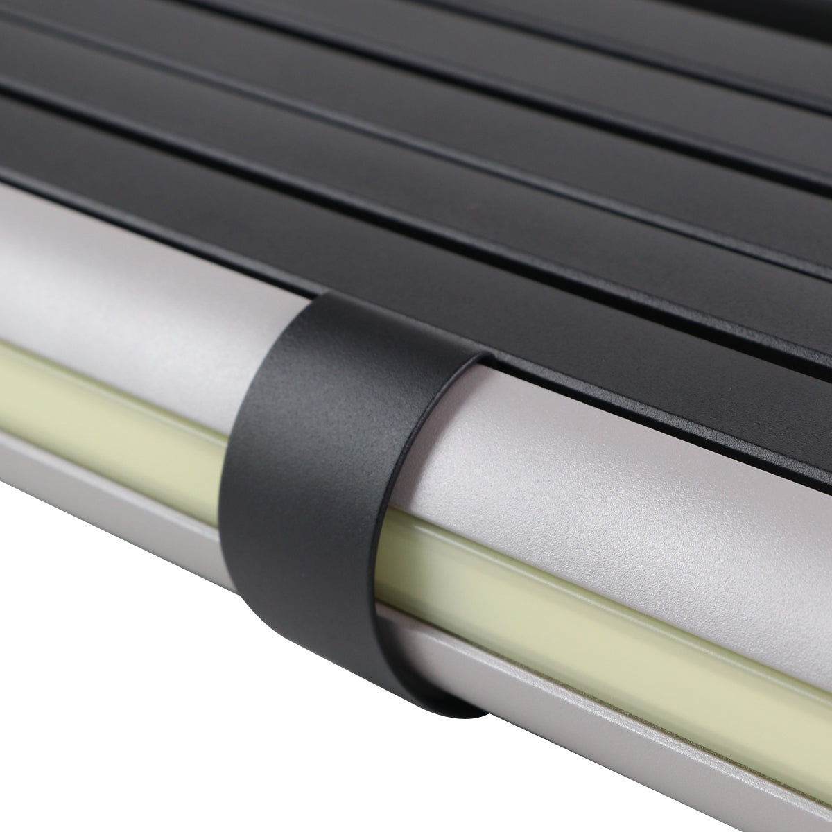 Universal Silver Finished Steel Adjustable Rear Step Bar w/ LED Brake Light For 2" Hitch Receiver