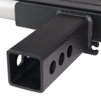 Universal Silver Finished Steel Adjustable Rear Step Bar w/ LED Brake Light For 2" Hitch Receiver