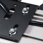 Universal Silver Finished Steel Adjustable Rear Step Bar w/ LED Brake Light For 2" Hitch Receiver