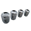 Universal Chrome Plated Aluminum Tire Valve Cap Set - 4PC